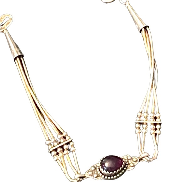 Carolyn Pollack Relios Vintage sterling silver amethyst southwestern bracelet - Picture 8 of 12